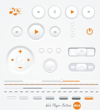 Vector grey buttons for computing and web clipart