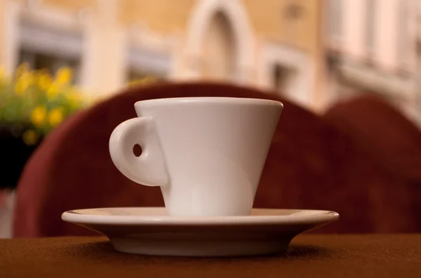 stock image Cup of coffee in a street cafe