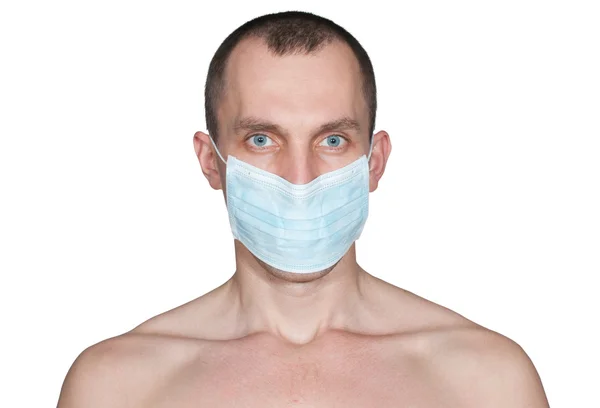 Uomo in maschera medica — Foto Stock