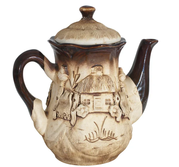Beautiful clay teapot — Stock Photo, Image