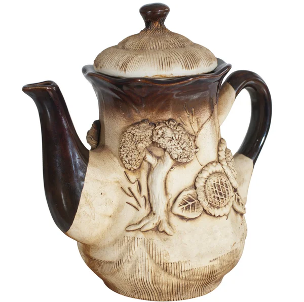 Красивый глиняный чайник — стоковое фото