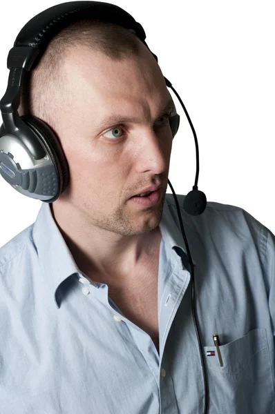Hombre con auriculares —  Fotos de Stock