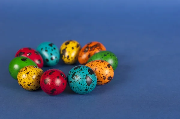 Huevo de codorniz pintado en azul Imagen de stock