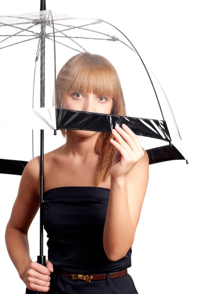 Жінка холдингу парасольку — стокове фото