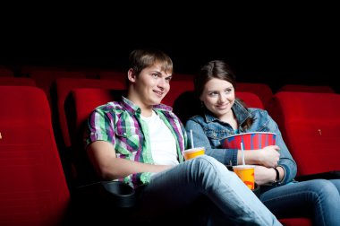 Couple in cinema clipart