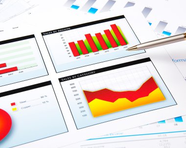 Charts, documents, blueprint clipart