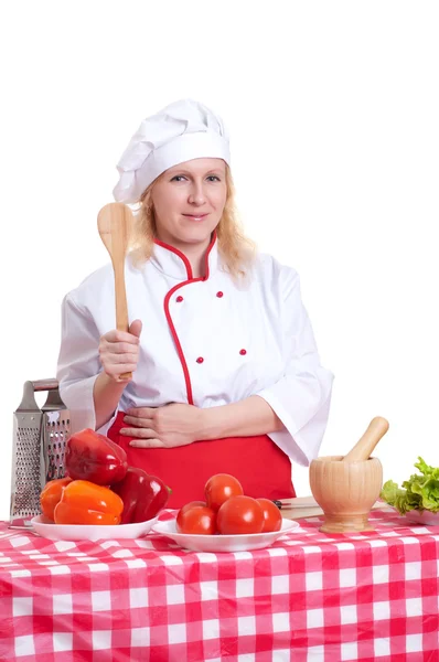 Atraktivní žena kuchaři — Stock fotografie
