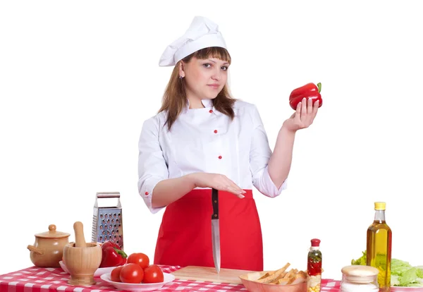 Aantrekkelijke vrouw koken — Stok fotoğraf