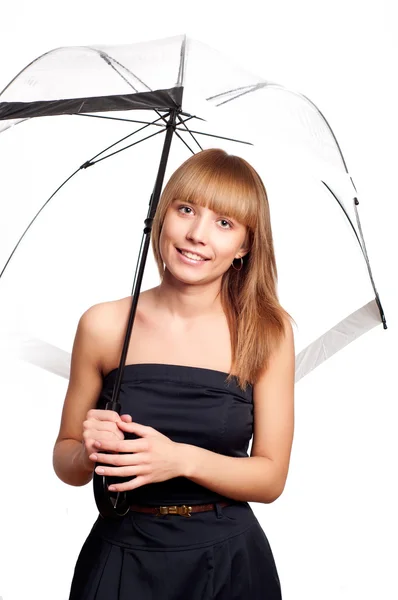Vrouw bedrijf paraplu — Stockfoto