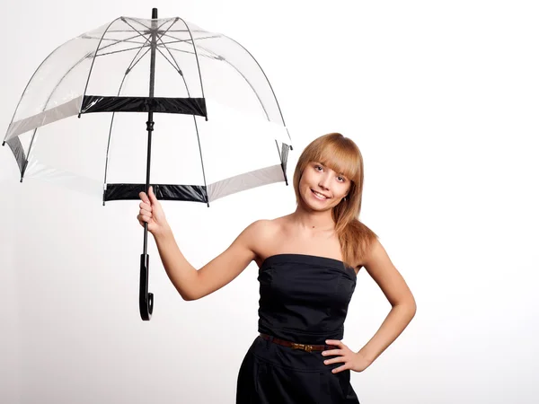 Mulher segurando guarda-chuva — Fotografia de Stock