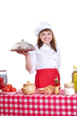 aantrekkelijke vrouw koken