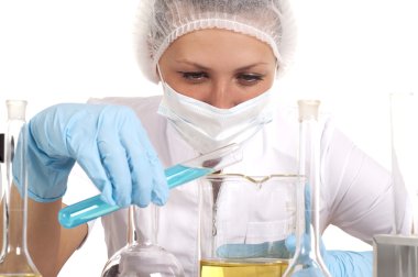 Scientist working in the laboratory clipart