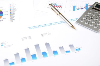 Charts, documents, business stilllife clipart