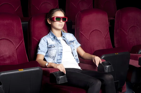 Woman at the cinema — Stock Photo, Image