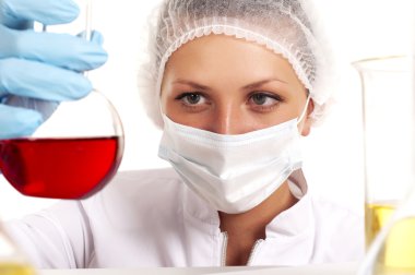 Scientist working in the laboratory clipart