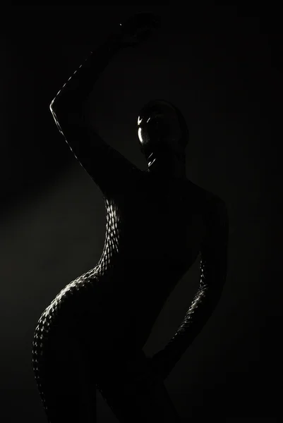 黑 catsuit 身体 — 图库照片