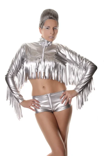 Futuristische Cowgirl Urlaub Tänzer Party Kostüm — Stockfoto
