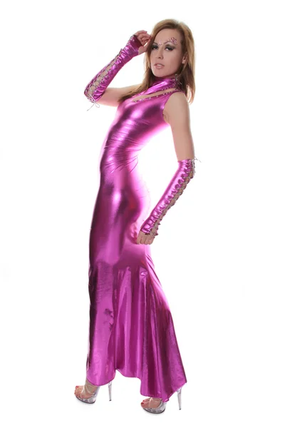 Гламурное длинное вечернее платье — стоковое фото