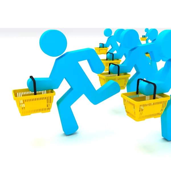 Customer with Shopping Basket — Stock Photo, Image