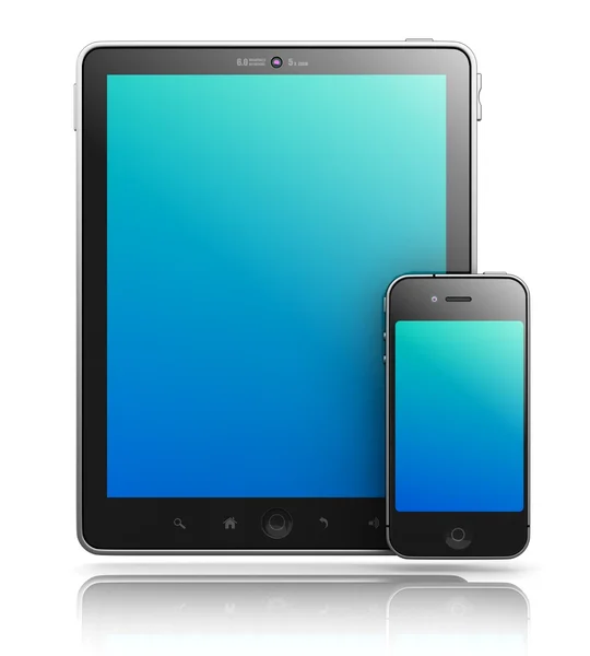 TabletPC och smartphone — Stockfoto
