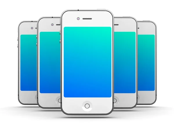 Biały smartfonów — Zdjęcie stockowe