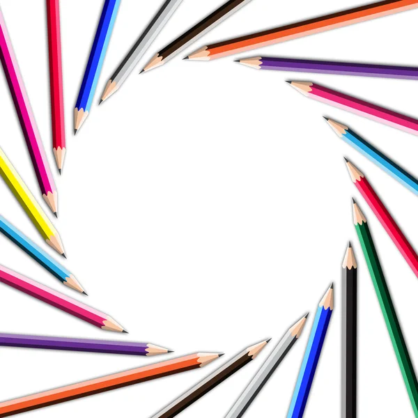 Renkli kurşun kalem çerçeve — Stok fotoğraf