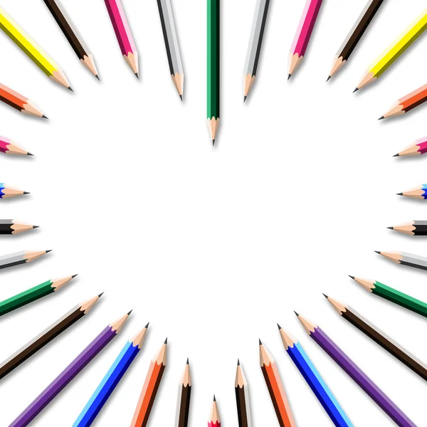 Renkli kurşun kalem çerçeve — Stok fotoğraf
