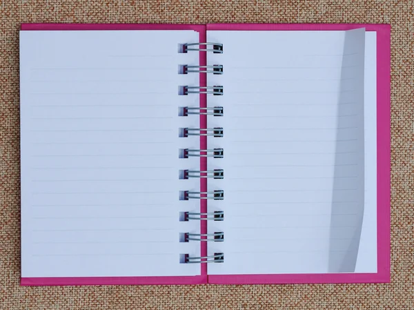 Pembe notebook — Stok fotoğraf