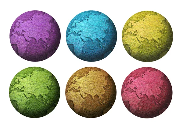 Six colorful globe — Stock Photo, Image