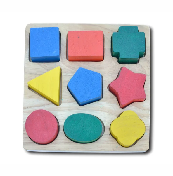 Kolorowy kształt zabawki drewniane — Zdjęcie stockowe