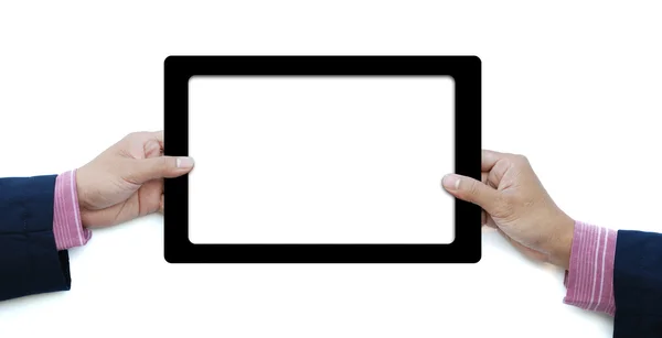 Touchscreen-Computer halten — Stockfoto