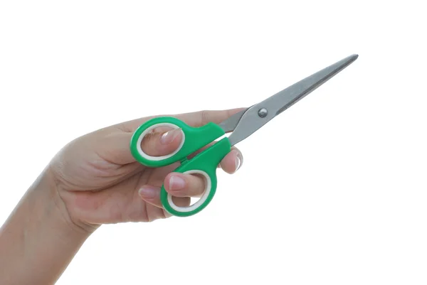 Hand holding scissor — Stock Photo, Image
