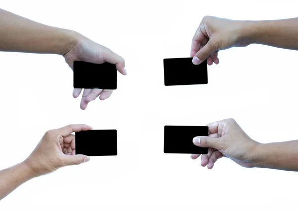 Set of hand with card — Stock Photo, Image