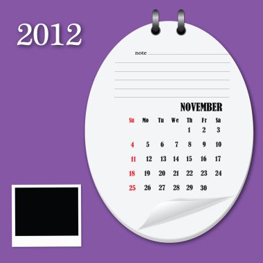 2012 calendar clipart