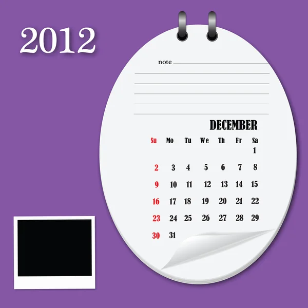 Kalender 2012 - Stok Vektor