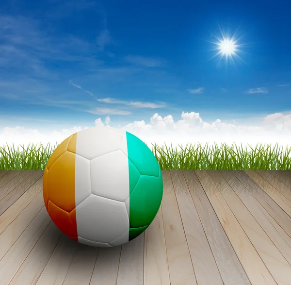 Fußball auf dem Boden — Stockfoto