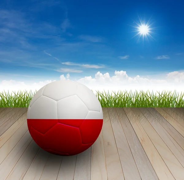 Fotboll på golvet — Stockfoto