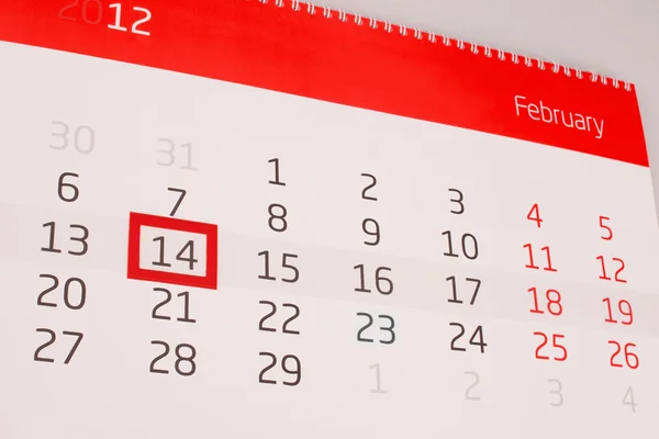 Día de San Valentín en el calendario —  Fotos de Stock