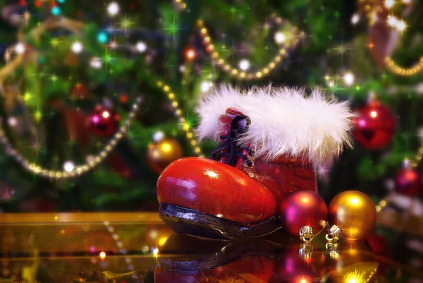 Kerstman boot — Stockfoto