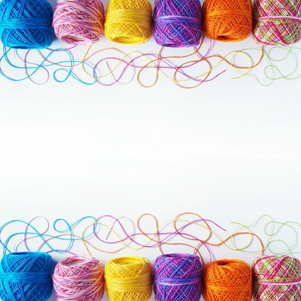 Yarn coils on white — Stock Photo, Image