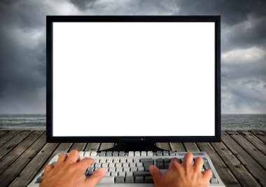 Blank computer monitor clipart