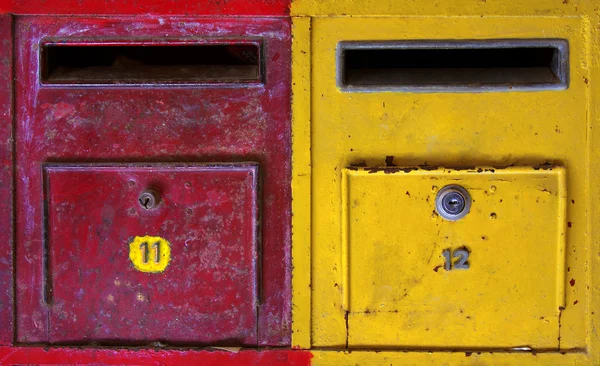 Barevné poštovní schránky — Stock fotografie