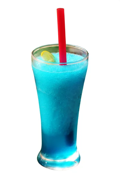 Máta ochucené šťávy modrý koktejl s ledem, vápno — Stock fotografie