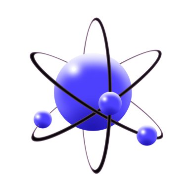 Atom in blue clipart