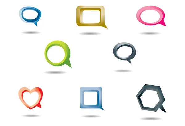 Bolhas de fala em várias formas e cores — Vetor de Stock