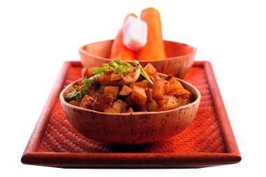 Indian potato curry called aloo subzi clipart