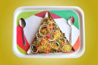 Indian chaat snack masala or sev puri clipart