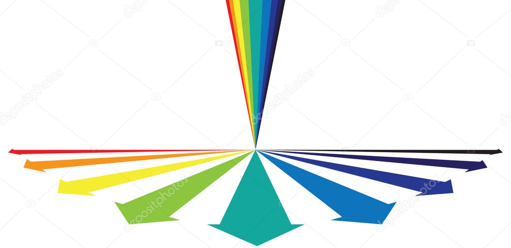 Rainbow colored arrows showing alround growth concept