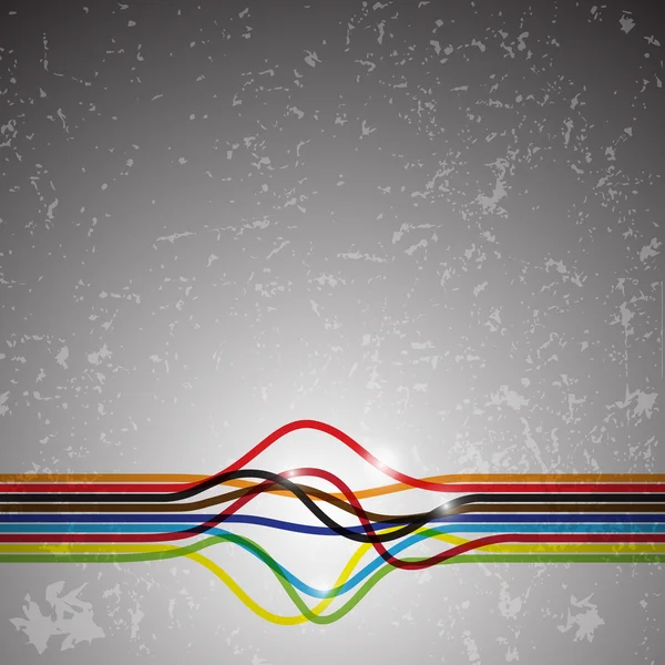 Líneas coloridas abstractas en el archivo vectorial de fondo grunge — Vector de stock