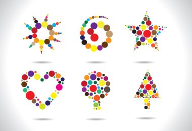 Form semboller için düzenlenmiş renkli dairesel şekiller